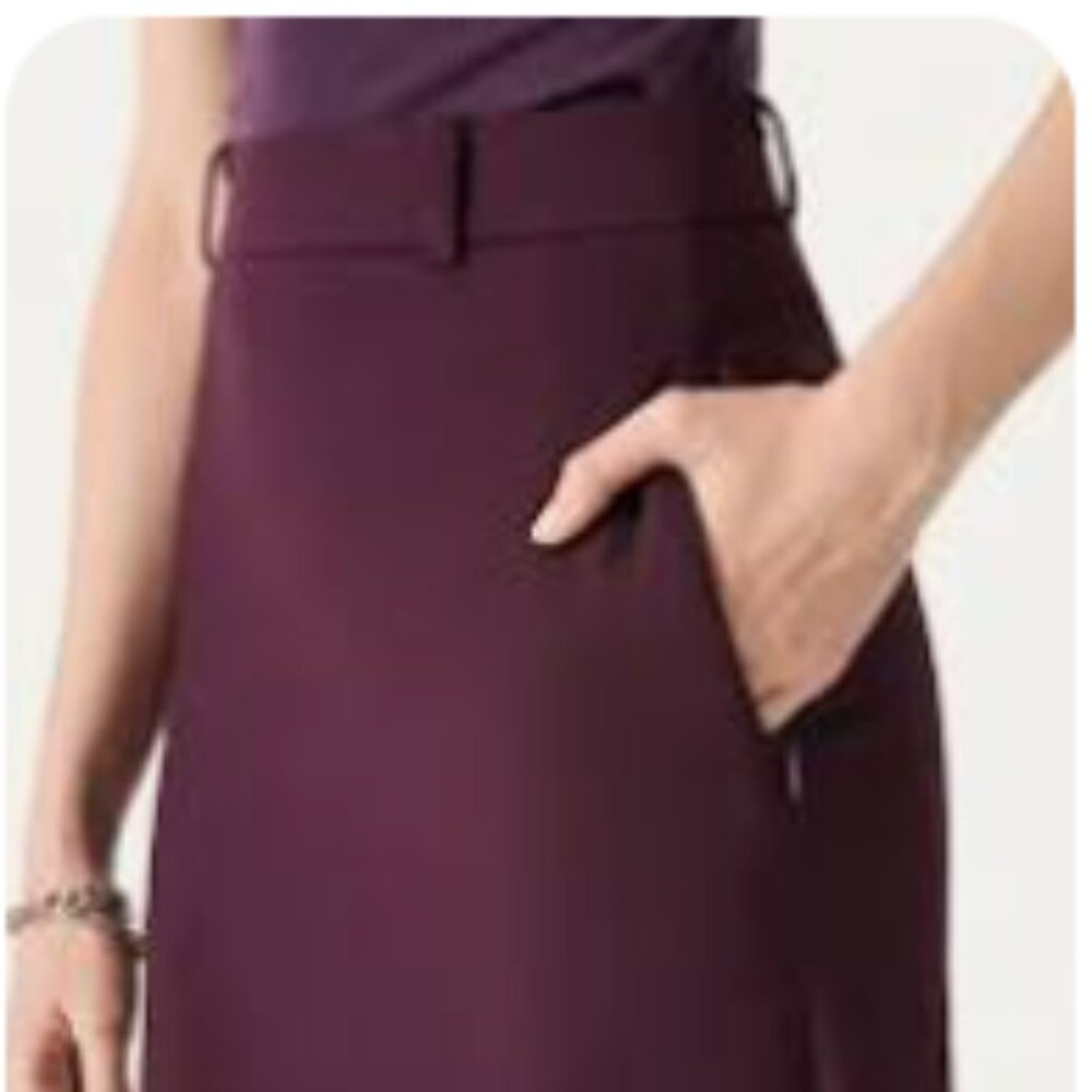 OGL Ponte-De-Roma Essential A-line Midi Skirt with Zippered Pockets NWT - Picture 5 of 11